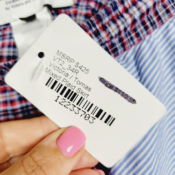 🆕️ victoria / tomas mixed plaid asymmetrical skirt - Picture 9 of 9